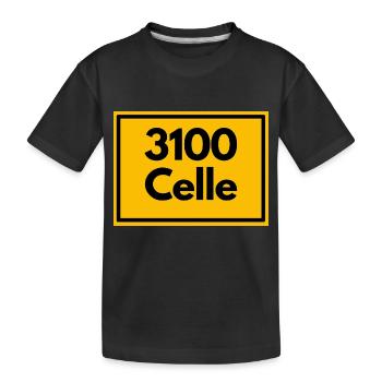 Ortsschild - damals Retro alte PLZ 3100 CELLE - Kinder Premium Bio T-Shirt - Schwarz - Vorne