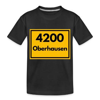 Ortsschild - damals Retro alte PLZ 4200 OBERHAUSEN - Kinder Premium Bio T-Shirt - Schwarz - Vorne