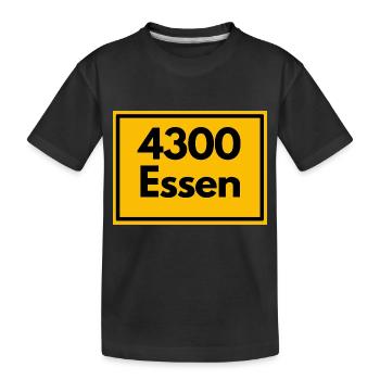 Town sign - then retro old zip code 4300 ESSEN - Kids' Premium Organic T-Shirt - black - Front