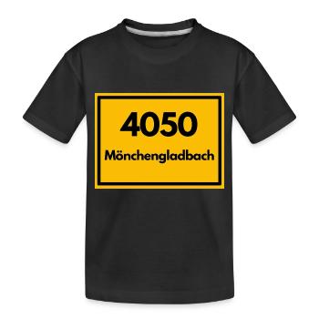 Ortsschild - damals alte PLZ 4050 MÖNCHENGLADBACH - Kinder Premium Bio T-Shirt - Schwarz - Vorne