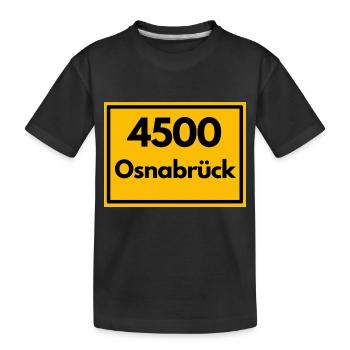 Town sign - then retro old zip code 4500 OSNABRÜCK - Kids' Premium Organic T-Shirt - black - Front