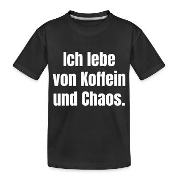 Je vis de caféine et de chaos. - T-shirt bio Premium Enfant - noir - Devant
