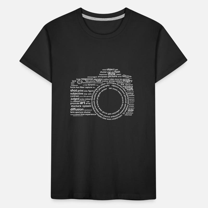 Caméra Typographie Blanc T-shirt bio Premium Enfant