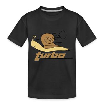 Turbo Schnecke - Kinder Premium Bio T-Shirt - Schwarz - Vorne