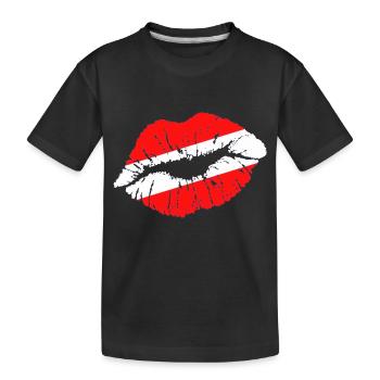 Kuss (Österreich / Austria) 01 - Kinder Premium Bio T-Shirt - Schwarz - Vorne
