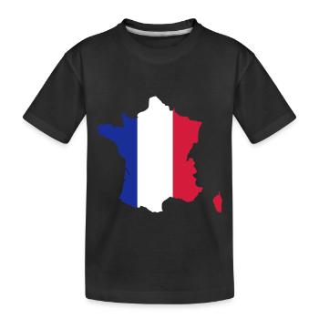 Frankreich - Kinder Premium Bio T-Shirt - Schwarz - Vorne