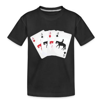Kartenspiel Westernreiter - Kinder Premium Bio T-Shirt - Schwarz - Vorne