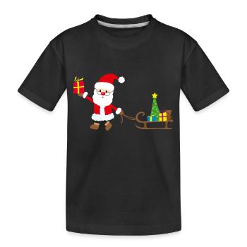 Weihnachtsmann - Kinder Premium Bio T-Shirt - Schwarz - Vorne