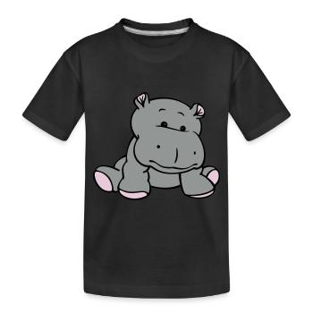 Hippo- / Nilpferd- / Flusspferd-Baby (3C) - Kinder Premium Bio T-Shirt - Schwarz - Vorne
