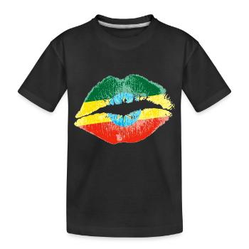 Kiss (Ethiopia) - Kids' Premium Organic T-Shirt - black - Front