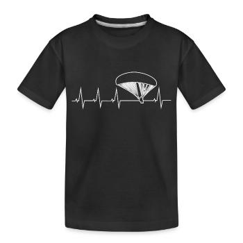 Gleitschirmfliegen - Herzschlag - Kinder Premium Bio T-Shirt - Schwarz - Vorne