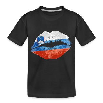 Kiss (Slovénie) - T-shirt bio Premium Enfant - noir - Devant