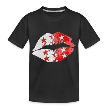 Kiss (Wallis) - Kids' Premium Organic T-Shirt - black - Front