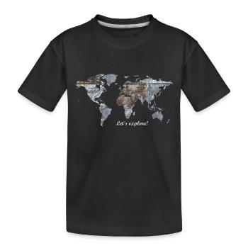 Carte du monde - Explorons! - T-shirt bio Premium Enfant - noir - Devant