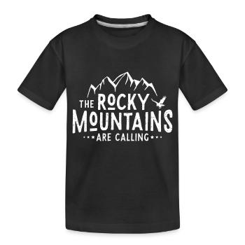 Rocky Mountains Calling - Kinder Premium Bio T-Shirt - Schwarz - Vorne