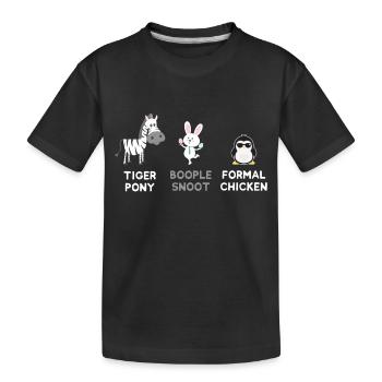 Zebra - Hase - Pinguin oder doch Tiger Pony.... - Kinder Premium Bio T-Shirt - Schwarz - Vorne