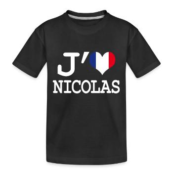 j'aime Nicolas - T-shirt bio Premium Enfant - noir - Devant