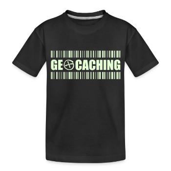 Geocaching Barcode - 2colors - 2O12 - Kinder Premium Bio T-Shirt - Schwarz - Vorne