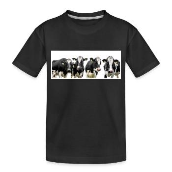 Les vaches! - T-shirt bio Premium Enfant - noir - Devant