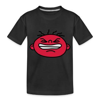 Angry Face - Kids' Premium Organic T-Shirt - black - Front