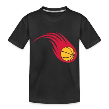 basketball fireball - Kids' Premium Organic T-Shirt - black - Front