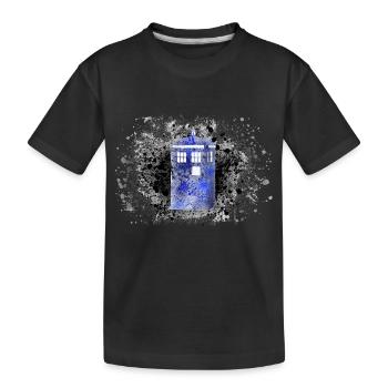 Tardis Paint Splatter - Kids' Premium Organic T-Shirt - black - Front