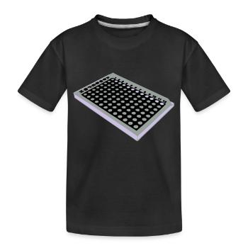 96 Well Plate / 96 Loch Platte - Kinder Premium Bio T-Shirt - Schwarz - Vorne