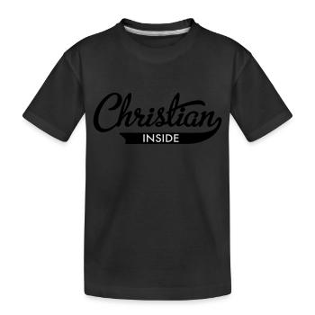 christian - Kids' Premium Organic T-Shirt - black - Front