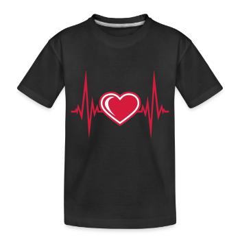 rythme cardiaque pouls cœur fréquence symbole - T-shirt bio Premium Enfant - noir - Devant