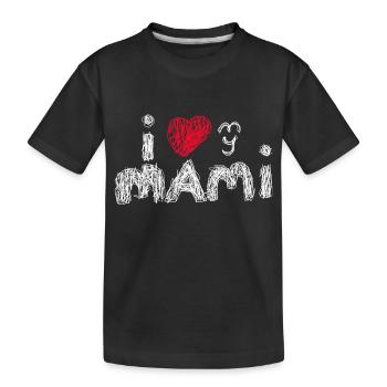i love my mami for dark shirts - Kinder Premium Bio T-Shirt - Schwarz - Vorne
