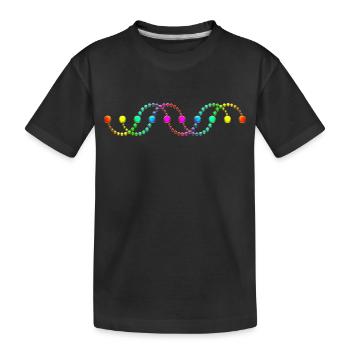 DNA helix crop circle serpent rainbow frequency - Kids' Premium Organic T-Shirt - black - Front