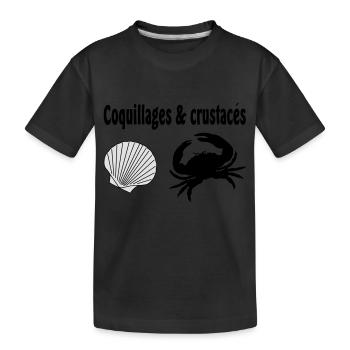 coquillages crustaces - T-shirt bio Premium Enfant - noir - Devant