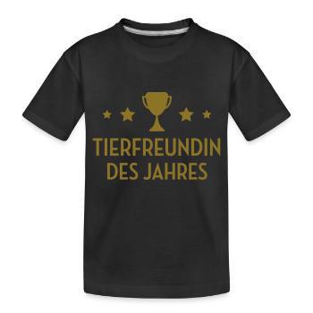 Tierfreund Tierfreundin Tierfan Tier Tierarzt - Kinder Premium Bio T-Shirt - Schwarz - Vorne