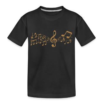 Melodie Musik Noten - Kinder Premium Bio T-Shirt - Schwarz - Vorne