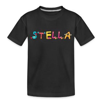 Stella - Kinder Premium Bio T-Shirt - Schwarz - Vorne