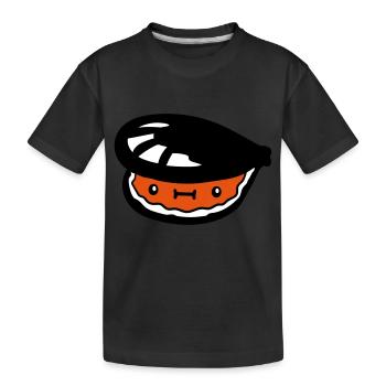 kleine suesse muschel mit gesicht - Kinder Premium Bio T-Shirt - Schwarz - Vorne