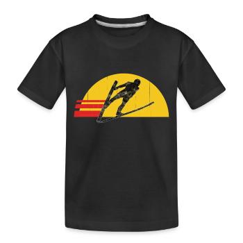 Ski Jumping Retro Ski Jumper - Kids' Premium Organic T-Shirt - black - Front