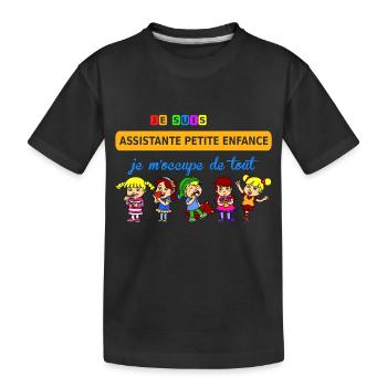 je suis assistante petite enfance - T-shirt bio Premium Enfant - noir - Devant