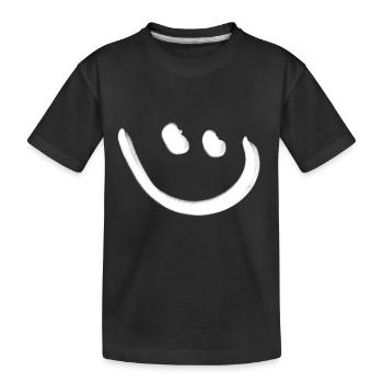 Sourire heureux blanc - T-shirt bio Premium Enfant - noir - Devant