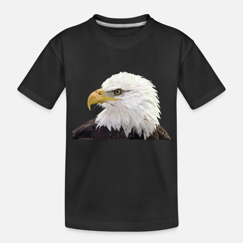 Weißkopfseeadler - Kinder Premium Bio T-Shirt - Schwarz