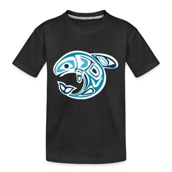 whale - Kids' Premium Organic T-Shirt - black - Front