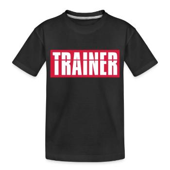Logo de l'entraîneur rouge - T-shirt bio Premium Enfant - noir - Devant