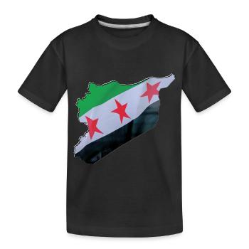 Drapeau de la Syrie sur la carte de la Syrie - T-shirt bio Premium Enfant - noir - Devant