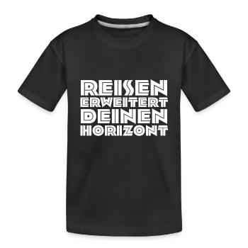 reisen horizont - Kinder Premium Bio T-Shirt - Schwarz - Vorne