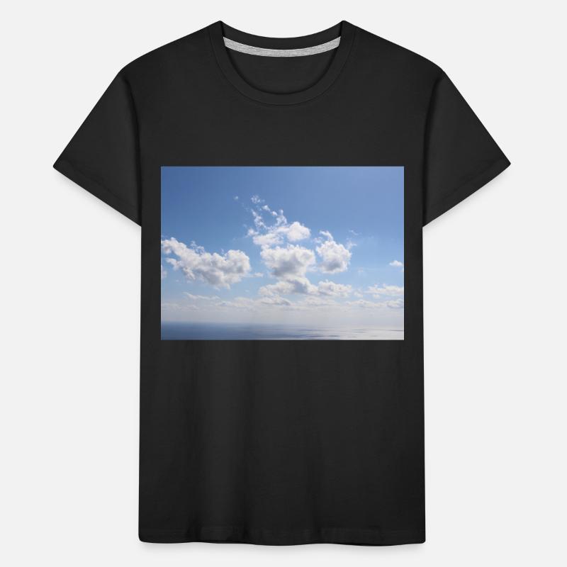 Awesome Blue Sky Clouds Pattern - Summer Vacation Kids' Premium Organic T-Shirt