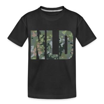 GB camouflage NLD text! - Kids' Premium Organic T-Shirt - black - Front