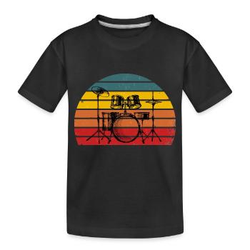 Stupid Retro Drums Vintage - Kids' Premium Organic T-Shirt - black - Front