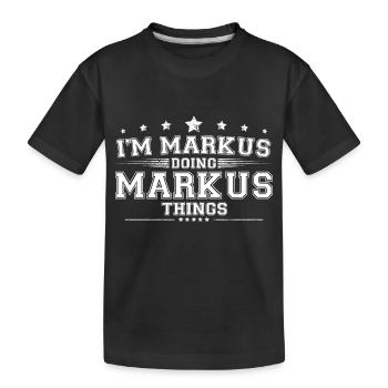 Markus - Kinder Premium Bio T-Shirt - Schwarz - Vorne