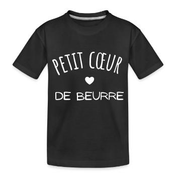 Petit coeur de beurre - T-shirt bio Premium Enfant - noir - Devant