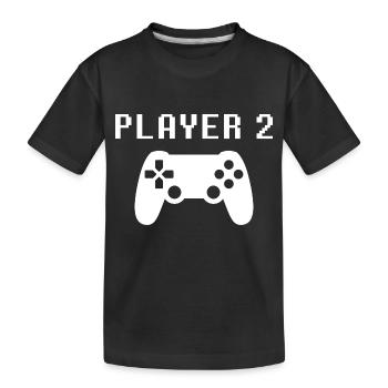 Spieler 2 - Kinder Premium Bio T-Shirt - Schwarz - Vorne